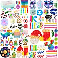 HOT 80 Pack Fidget Sensory Toy Set Stress Relief Toys Autism Anxiety Relief Stress Pop Bubble Fidget Sensory Toy For Kids Adults miniinthebox - thumbnail
