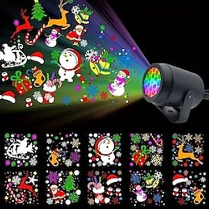 20 Pattern LED Projection Lights Christmas Snowflake Heart Birthday Wedding Party USB Plug LED Projection Lights Family Christmas Halloween Decoration Lightinthebox