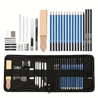 Bview Art 32 Pack Drawing Pencils Set Professional Drawing Art Kit With Sketch Pencils Graphite Charcoal Sticks In Portable Case Drawing Supplies For Students Adults Artists miniinthebox - thumbnail