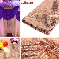 100*150cm Rectangular Rose Gold Sequin Tablecloth Wedding Party Banquet Table Decoration