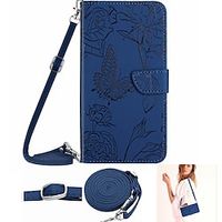 Phone Case For Samsung Galaxy Handbag Purse Wallet Card A53 S22 Ultra Plus S21 FE S20 Note 10 Shockproof with Adjustable  Neck Strap with Removable Cross Body Strap Butterfly Solid Colored Flower PU miniinthebox - thumbnail