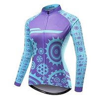 Women's Cycling Jersey Long Sleeve Bike Top with 3 Rear Pockets Mountain Bike MTB Road Bike Cycling Reflective Strips Back Pocket Reflective Trim  Fluorescence Wicking Violet Sky Blue Gear Sports Lightinthebox - thumbnail