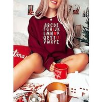Women's Pullover Alphabet I Love You Sweatshirt, Funny Valentine's Day Hoodie Cotton Heart Letter Valentine's Day Holiday Fashion Classic Crewneck Long Sleeve Top Spring Fall  Winter Lightinthebox - thumbnail