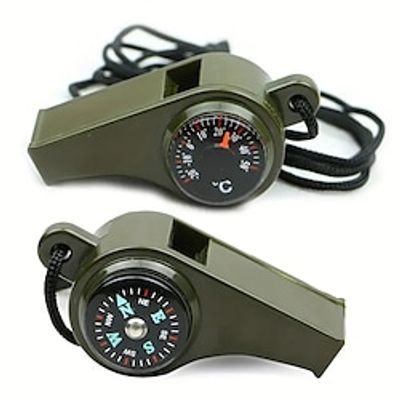 1pc 3-In-1 Emergency Survival Whistle With Compass Thermometer For Camping Hiking Outdoor Tools Referee Cheerleading Whistle Lightinthebox