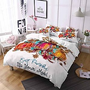 3DHalloween Duvet Cover Twin Cartoon Pumpkin Comforter Lantern Bedding Ghost Quilt Cover for Kids Boys Girls Bedroom(1 Duvet Cover 2 Pillow Cases) miniinthebox