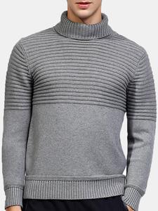 Jacquard High Collar Casual Sweater