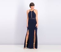 Womens Long Dress  Navy Blue - thumbnail