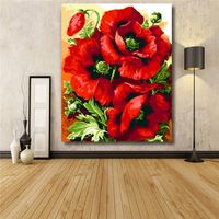 Flowers Paint By Number Kit DIY Acrylic Canvas Painting Wall Art Home Decor