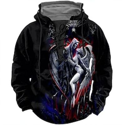 Graphic Prints Devil Men's Daily 3D Print Hoodie Holiday Going out Streetwear Hoodies Red Blue Long Sleeve Hooded Print Lace up Spring Fall Designer Hoodie Sweatshirt Lightinthebox Graphic Prints Devil Men's Daily 3D Print Hoodie Holiday Going out Streetwear Hoodies Red Blue Long Sleeve Hooded Print Lace up Spring Fall Designer Hoodie Sweatshirt Lightinthebox