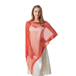 Women's Sun Protection Wrap Casual Daily Long Sleeve Polyester Wedding Wraps With Tassel For Party Spring  Summer Lightinthebox