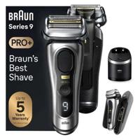 Braun Series 9 Pro+ Electric Shaver, Wet & Dry with 6-in-1 SmartCare Center and PowerCase, Silver - Shaver 9577cc