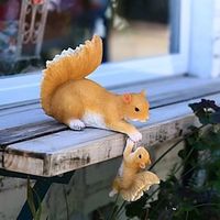 2 Pieces Squirrel Themed Decorative Garden Sculptures Garden Decoration Squirrel Garden Hanging Ornament Resin Animal Model Pendant miniinthebox - thumbnail