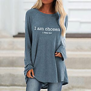 Women's Shift Dress Short Mini Dress Blue Black Dark Gray Long Sleeve Letter Print Fall Winter Round Neck Casual 2021 S M L XL XXL 3XL miniinthebox