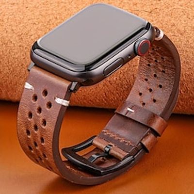 Genuine Cowhide Leather Band Compatible Apple Watch Strap Serie 8 7 6 5 4 Se Ultra Bracelet 38mm 40mm 41mm 42mm 44mm 45mm  Watch Strap For Women Men Lightinthebox