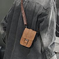 trendy retro mini mobile phone shoulder bag men's diagonal bag casual waist bag multi-function bag simple men's bag Lightinthebox - thumbnail