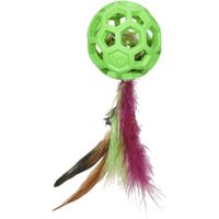 Petmate Jw Cataction Feather Ball With Bell Cat Toy