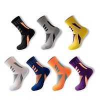 Men's Hiking Socks 1 Pair Outdoor Soft Stretchy Sweat wicking Comfortable Socks Patchwork Nylon Chinlon White Black Purple for Hunting Fishing Climbing miniinthebox - thumbnail