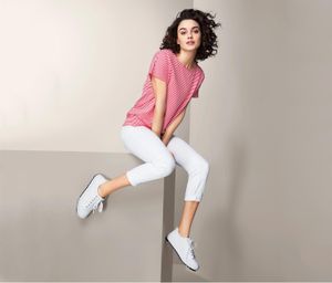 Womens Stripe Tops  White/Red