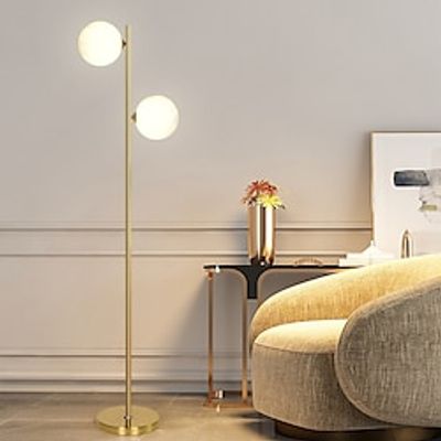 Sphere Living Room Floor Lamp, Mid-Century Modern 2 Sphere Pole Light for Bedroom, Bright LED Standing Lamp for Office, Modern Living Room Decor  110-240V Lightinthebox