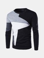 Stitching Color Casual Sport Sweatshirt