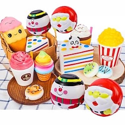 Slow Rising Jumbo Squishies Toy Set - 5 pieces Soft Kawaii Soft Burgers Popcorn Cake Ice Cream Doughnuts Decompression Squeeze toys for boys and girls Lightinthebox