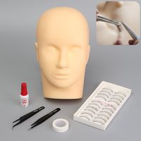 Mannequin Training Head Eyelash Extension Practice Kit Make Up Set