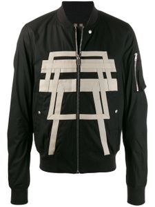 Rick Owens DRKSHDW stripe embroidered bomber jacket - Black