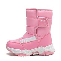 Boys' Girls' Boots Snow Boots Leather Waterproof Water Resistant Big Kids(7years ) Little Kids(4-7ys) Daily Outdoor Exercise Luminous Purple Pink Black Fall Winter  Mid-Calf Boots Lightinthebox - thumbnail