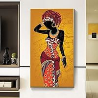 1 Panel People Wall Art Canvas Scandinavian African Women Prints Posters Painting Home Decoration Wall Hanging Gift Rolled Canvas No Frame Unframed Unstretched Lightinthebox - thumbnail