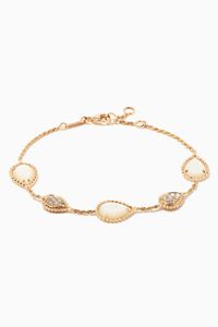 Serpent Bohème Five Motifs Mother of Pearl Diamond Bracelet in 18kt Yellow Gold