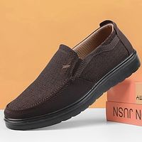 Men's Loafers  Slip-Ons Plus Size Driving Loafers Cloth Loafers Winter Shoes Fleece lined Walking Casual Outdoor Daily PU Warm Loafer Black Coffee Grey Fall Winter miniinthebox - thumbnail