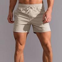 Men's Sweat Shorts Shorts Pocket Drawstring Elastic Waist Plain Comfort Breathable Short Holiday Beach Weekend Fashion Casual Black White Micro-elastic Lightinthebox