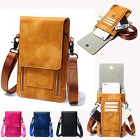 Vintage PU Leather Card Holder 6inch Phone Bag