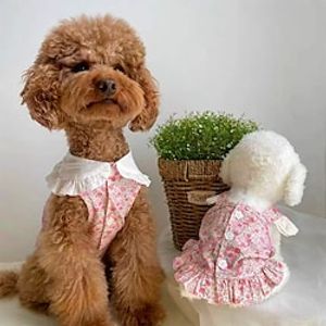 Fragmented Flower Dress Little Dog Clothes Cat Pet Teddy Bears Pomeranian Small Dog Puppy Summer Thin miniinthebox