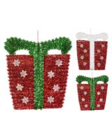 Homesmiths Christmas Tinsel Gift 41 x 45 cm Red Assorted 1 Piece - thumbnail