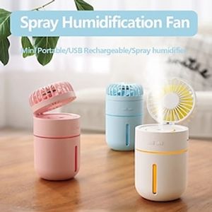 T9 Humidifier Fan Portable Quiet Operation 2000mAh Battery Strong Airflow 3 Speed USB Charging Electric Fan Lightinthebox