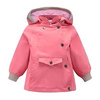Kids Girls' Winter Coat Solid Color Active Zipper School Coat Outerwear 3-10 Years Spring Yellow Pink Red Lightinthebox - thumbnail