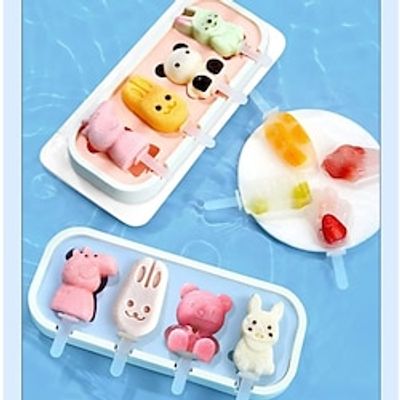 Silicone Ice Cream Making Popsicles Molds Homemade Mini Popsicles Molds for Kids Baby Cute Shapes Ice Pop Maker Free Silicone Ice Cream Making Homemade DIY Set Easy Reusable Lightinthebox