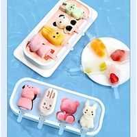 Silicone Ice Cream Making Popsicles Molds Homemade Mini Popsicles Molds for Kids Baby Cute Shapes Ice Pop Maker Free Silicone Ice Cream Making Homemade DIY Set Easy Reusable Lightinthebox - thumbnail
