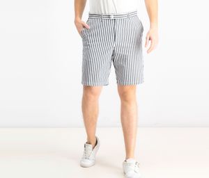Mens Performance Stretch Yarn-Dyed Stripe Shorts  Black/White