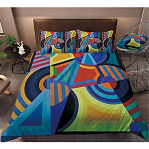 Colorful Tie Dye Duvet Cover Set Boho Hippie Bedding Set Rainbow Tie Dyed Comforter Cover Queen 3 Pieces for Kids Teens Adults 1 Lightinthebox