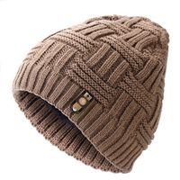 Stripe Cotton Woolen Beanie Cap