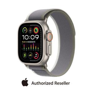 Apple Watch Ultra 2 GPS + Cellular | 49mm| Titanium Case with Green/Grey Trail Loop