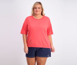Womens Performance Split-Back T-Shirt  Red/Orange
