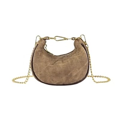 Women's Crossbody Bag Hobo Bag PU Leather Party Daily Chain Large Capacity Anti-Dust Solid Color Black Blue Brown miniinthebox