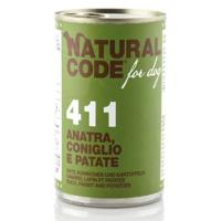 Natural Code 411 Duck Rabbit & Potatoes Pate Wet Dog Food - 400G