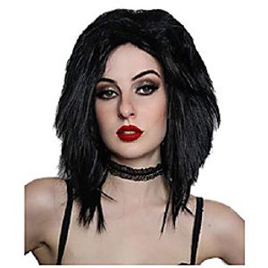allaura jet black rocker wig – 80s punk rock and roll wig for women – fits all Lightinthebox