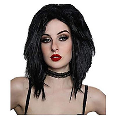 allaura jet black rocker wig – 80s punk rock and roll wig for women – fits all Lightinthebox