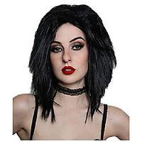 allaura jet black rocker wig – 80s punk rock and roll wig for women – fits all Lightinthebox - thumbnail
