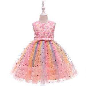 Princess Cosplay Costume Costume Girls' Movie Cosplay Christmas New Year's Golden Purple Blue Dress Christmas Halloween Children's Day Organza Cotton miniinthebox